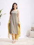 Women's Grey Foil Printed Rayon Kurta Set With Dupatta