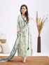 Women's Tropical Print Angrakha Kurta Set With Dupatta