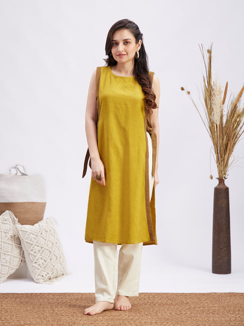 Women's Mustard Yellow Kurta Set