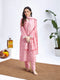 Women's Pink Cotton Kurta Set With Matching Dupatta