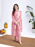 Women's Pink Cotton Kurta Set With Matching Dupatta