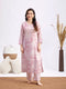 Women's Light Pink Printed Cotton Kurta Pant Set