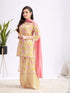 Women's Summer Cotton Embellished Sharara Set