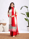 Women's Cotton Jacquard Kurta Palazzo And Dupatta Set