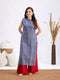 Women's Blue And Red Kalamkari Kurta Palazzo Set