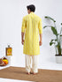Men's Mustard Pure Cotton Chikankari Kurta With Patiala Set
