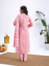 Women's Pink Cotton Kurta Set With Matching Dupatta