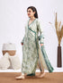 Women's Tropical Print Angrakha Kurta Set With Dupatta