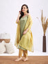 Women's Green Foil Printed Rayon Kurta Set With Dupatta