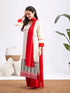Women's Cotton Jacquard Kurta Palazzo And Dupatta Set