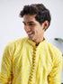 Men's Mustard Pure Cotton Chikankari Kurta With Patiala Set