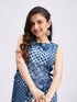 Women's Blue Printed Cotton Tie-Up Kurta