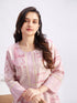 Women's Light Pink Printed Cotton Kurta Pant Set