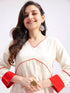 Women's Cotton Jacquard Kurta Palazzo And Dupatta Set