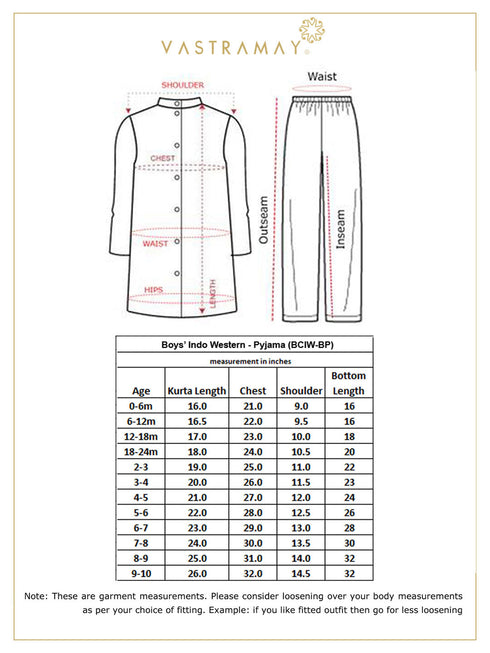 Jbn Creation Boy's Black And Gold Jute Blend Angrakha Style Sherwani And Pyjama Set