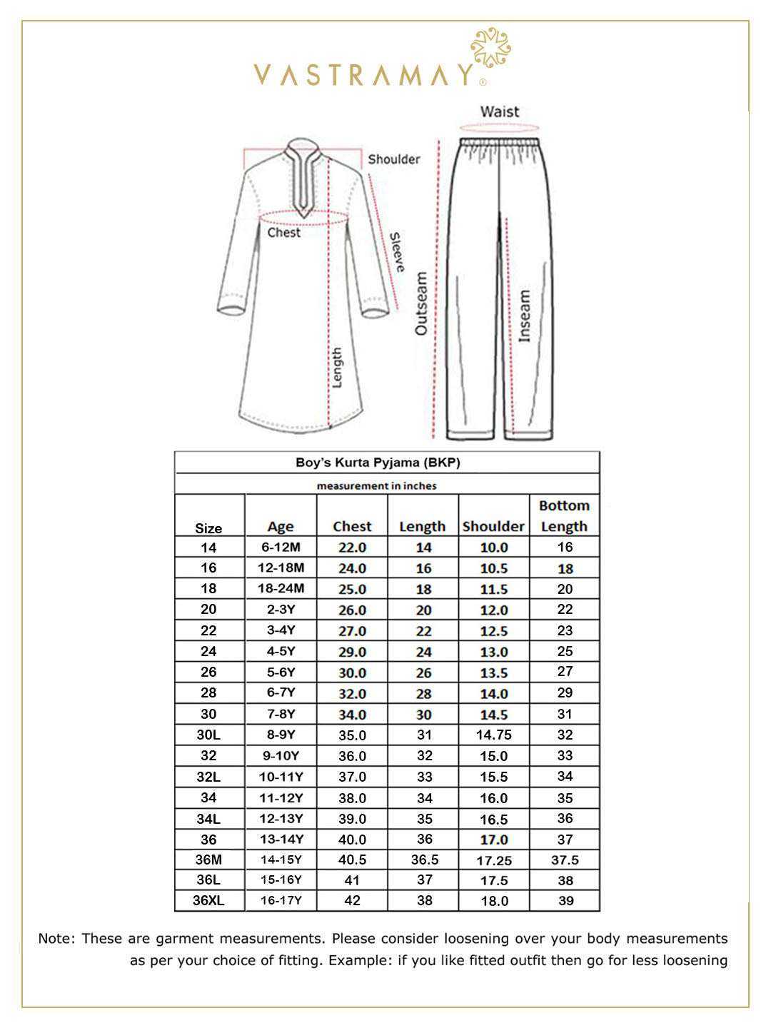 VASTRAMAY Boy's Purple Cotton Kurta and Pyjama Set