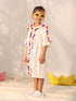 Girl's' Cream Holi Special Dress