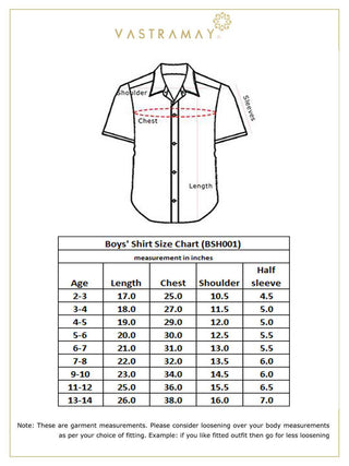 JBN Creation Boys' Parmesan Silk Short Sleeves Ethnic Shirt