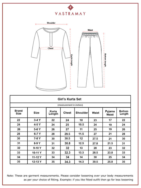 Girl's Mint Green Cotton Kurta With White Leggings