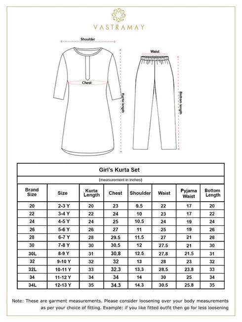 Girl's Mustard Pure Cotton Chikankari Kurta