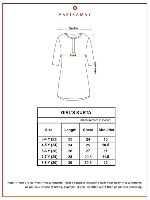 Girl's Wine Silk Kurta - Ethnic Motif Foil Print Collection