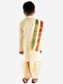 Boy's Cream Cotton Kurta Dhoti and Dupatta Set