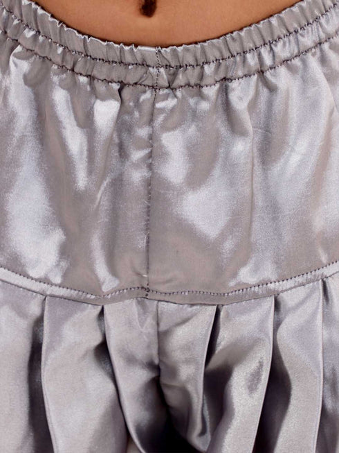 Boy's Blue And Grey Angrakha Style Indowestern Sherwani And Dhoti Set