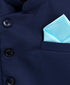 Boy's Blue Cotton Blend Twill Nehru Jacket