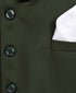 Boy's Dark Green Cotton Blend Twill Nehru Jacket