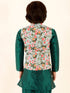 Boy's Aqua Floral Printed Nehru Jacket