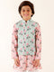 Boy's Peach Floral Printed Nehru Jacket