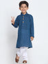 Boy's Blue Cotton Kurta and Pyjama Set