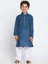 Boy's Blue Cotton Kurta and Pyjama Set