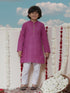 VASTRAMAY Boy's Purple Cotton Kurta and Pyjama Set