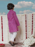 VASTRAMAY Boy's Purple Cotton Kurta and Pyjama Set