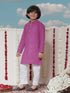 VASTRAMAY Boy's Purple Cotton Kurta and Pyjama Set
