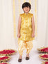 Boy's' Yellow Brocade Kurta Dhoti Set