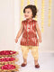 Boy's' Maroon Brocade Kurta Dhoti Set