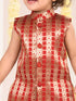 Boy's' Maroon Brocade Kurta Dhoti Set
