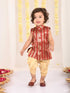 Boy's' Maroon Brocade Kurta Dhoti Set
