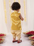 Boy's' Yellow Brocade Kurta Dhoti Set
