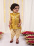 Boy's' Yellow Brocade Kurta Dhoti Set