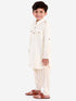 Boy's Cream Cotton Blend Pathani Suit Set