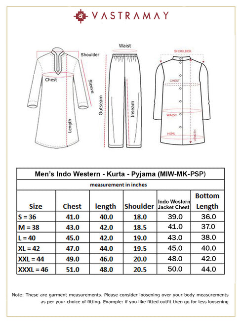 Men's Black Glitter Indo Sherwani With Kurta Pant Set