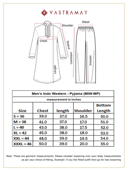 VASTRAMAY Men's Maroon Silk Blend Sherwani Set