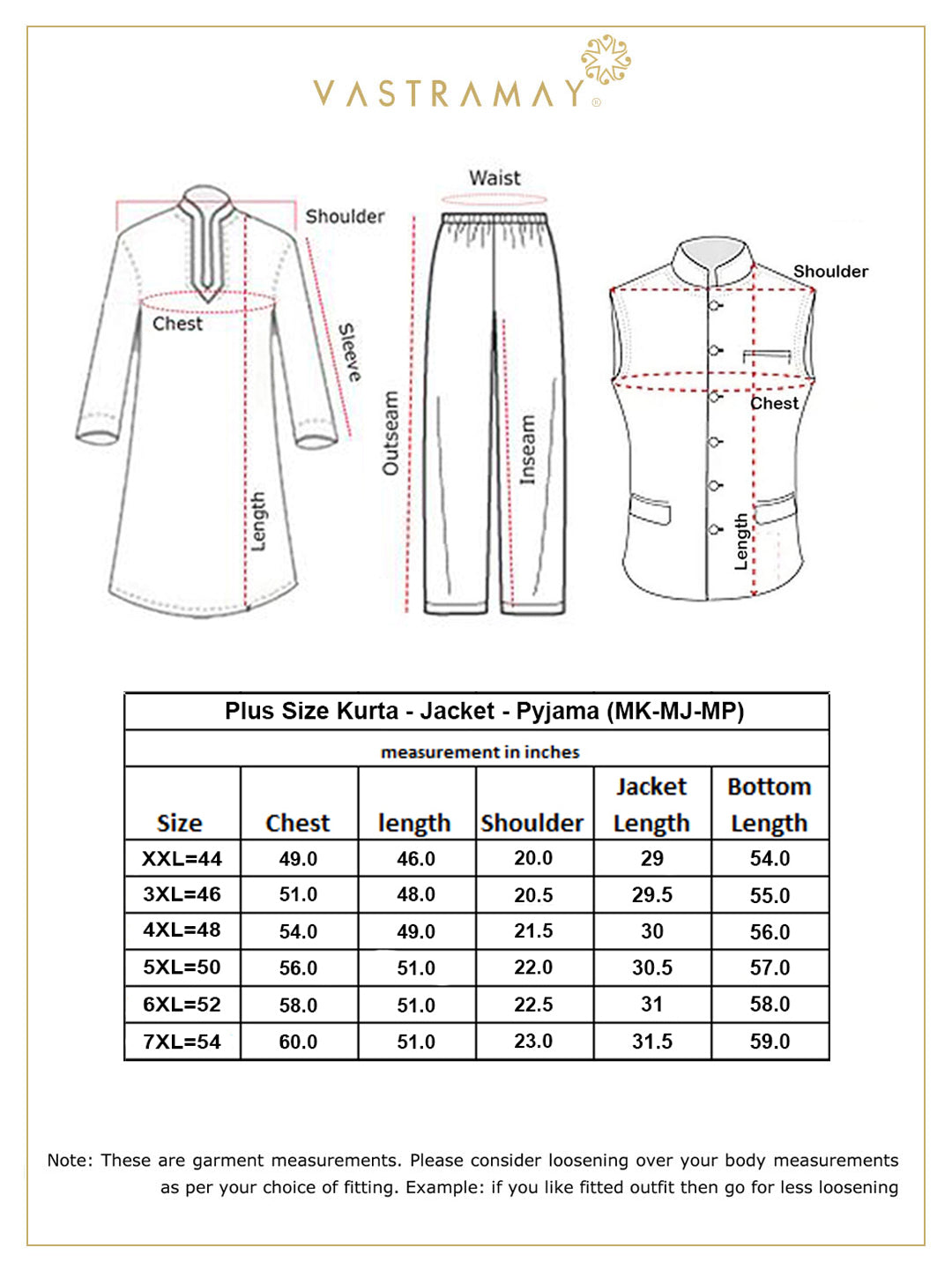 Men's Plus Size Black Ethnic Jacket With Rose Gold Silk Blend Kurta Pyjama Set