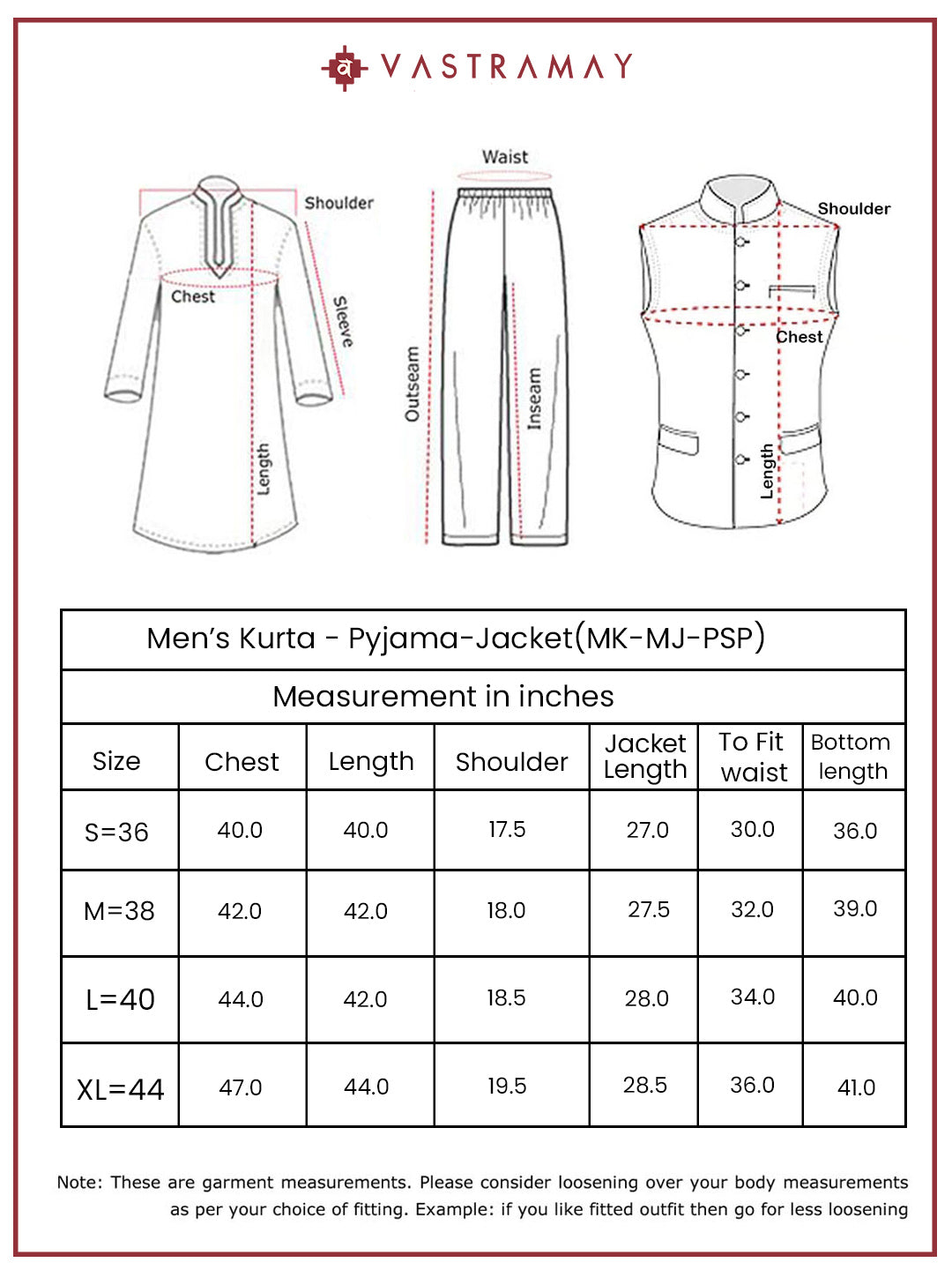 Men's Peach Fine Satin Nehru Jacket, Kurta And Pyjama Set.