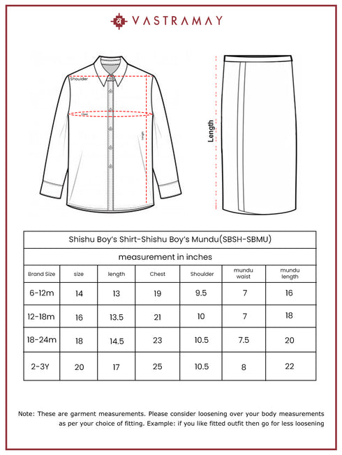 Infant Boy's White Viscose Shirt, Mundu And Dupatta Set.