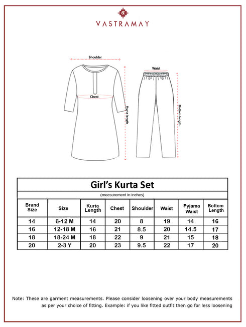 Girl's Mint Green Floral Cotton Kurta Leggings Set