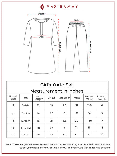 Girl's' Red And Cream Dhoti Kurta Set